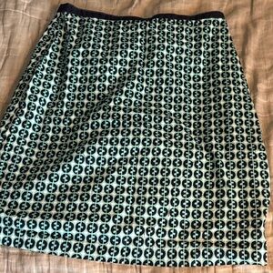 Boden Black and Green Patterned A-Line Skirt 10L